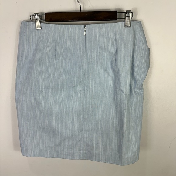 Ann Taylor LOFT Bow Pencil Skirt Womens 10 Blue Office Preppy Coquette NWT - Picture 4 of 7